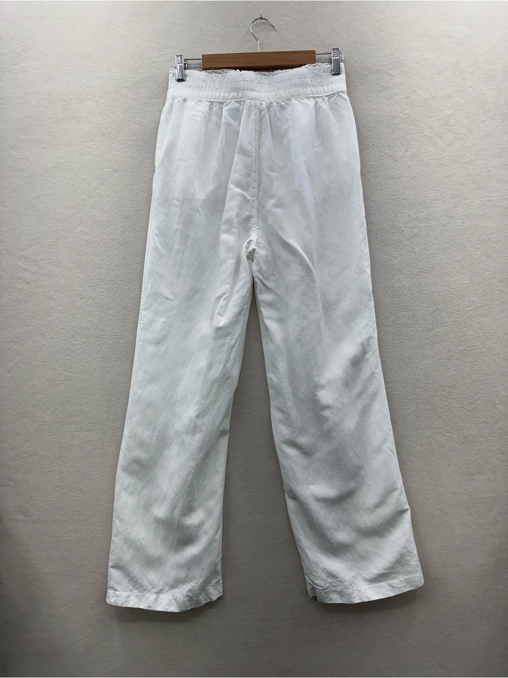 H&M Women’s Small Linen Blend Wide Leg Relaxed Pants White